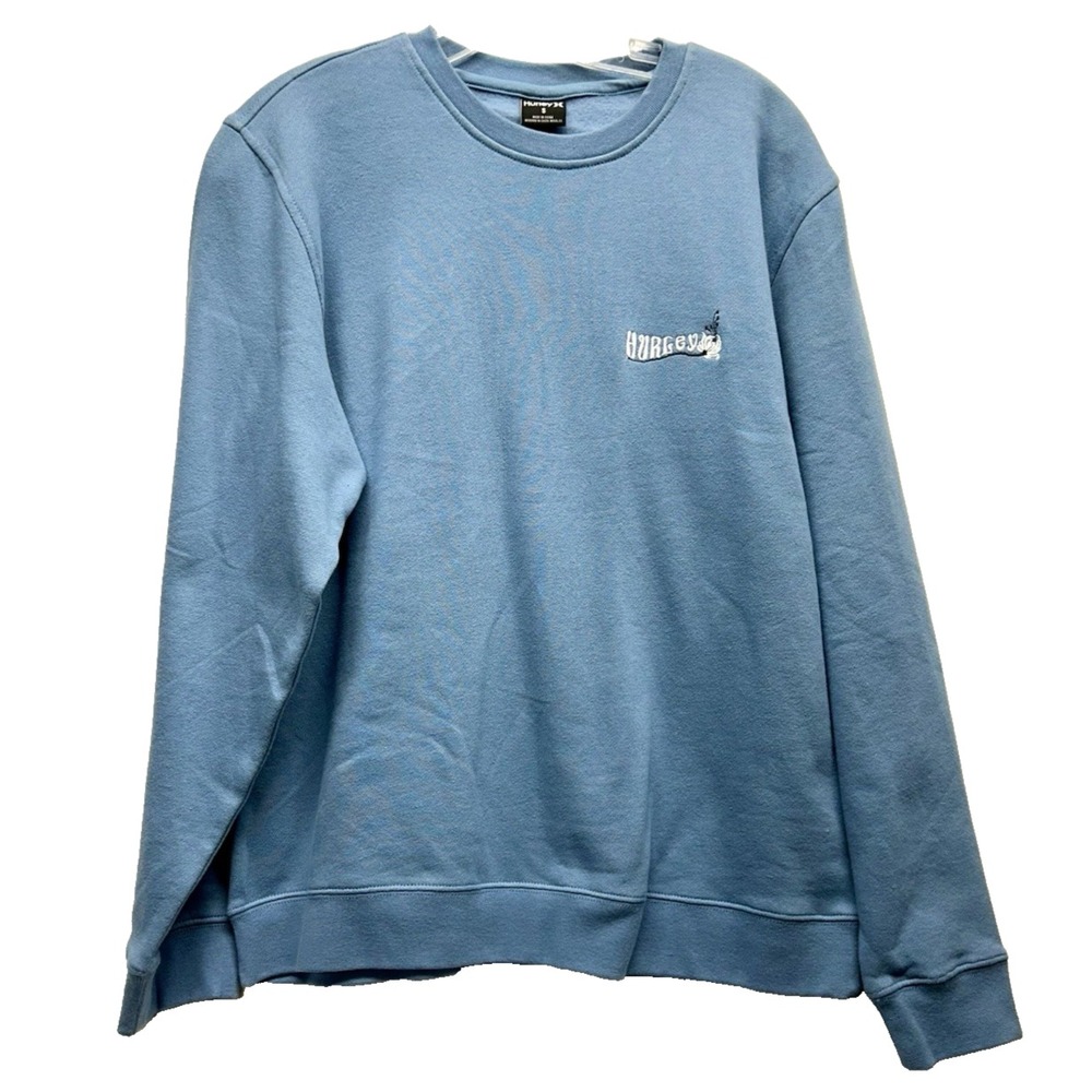 Hurley Men's Small Sea Crew Cotton Blend Blue Sweatshirt (G1)
